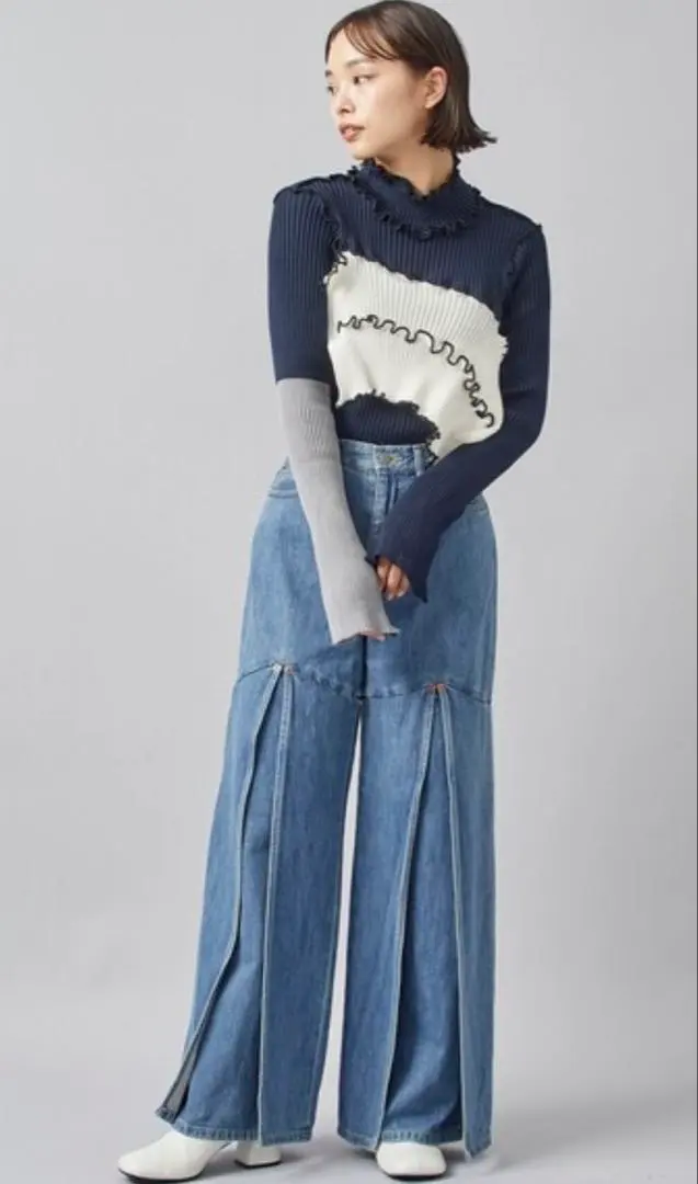 Thumbnail of kotohayokozawa Layered Denim Pants, Size S