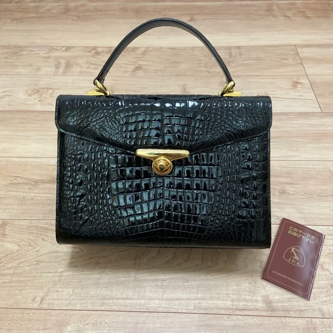 Thumbnail of Black Crocodile Leather Handbag