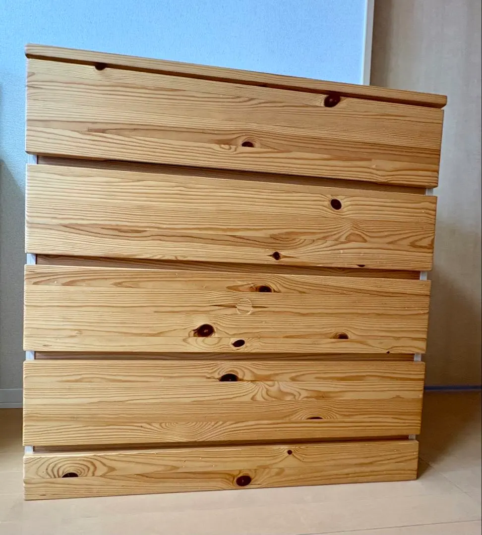 ☆☆無印良品　パイン材チェスト・4段　廃盤品　レア　MUJI　送料込み チェスト 無印良品 MUJI 引き出し4段 パイン材 幅83cm : いい