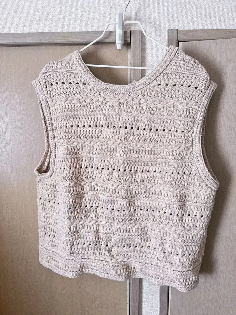 Thumbnail of Crochet-style knit vest, Samansa Mos2 knit vest, back ribbon