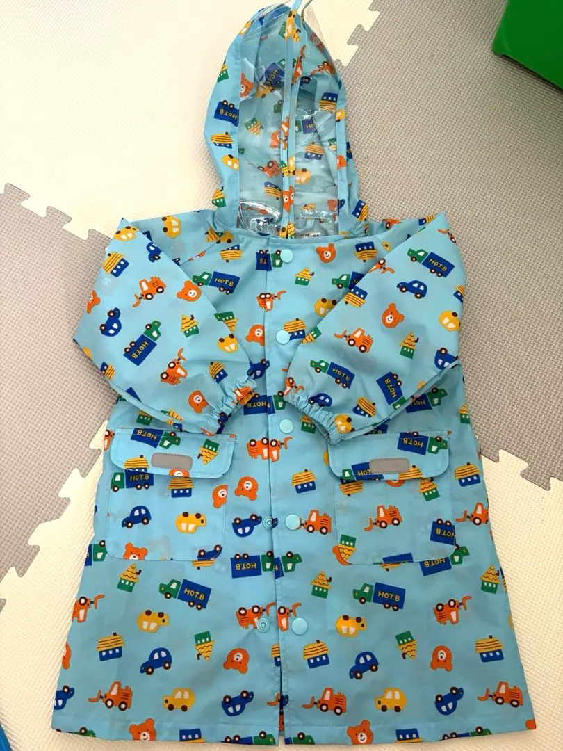 Thumbnail of Miki House Baby Raincoat SS, Car Pattern