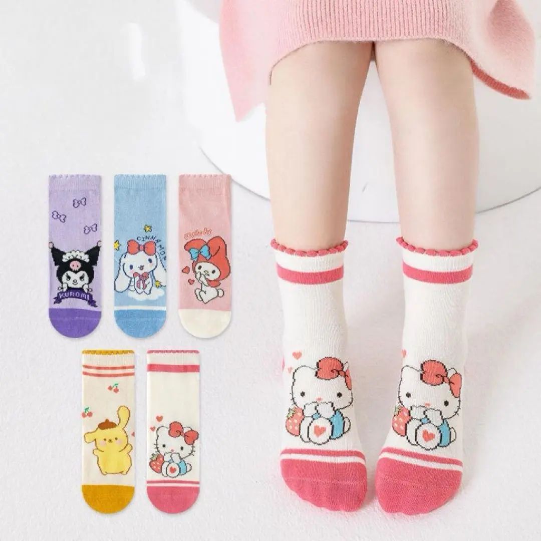 Thumbnail of Kuromi & Hello Kitty Socks Set - 5 Pairs