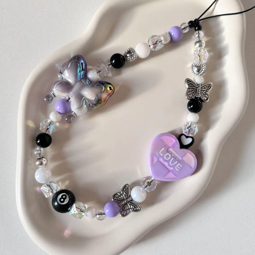 Thumbnail of Beaded Strap ☆ Cell Phone Strap ʚଓ⋆♡♡♡