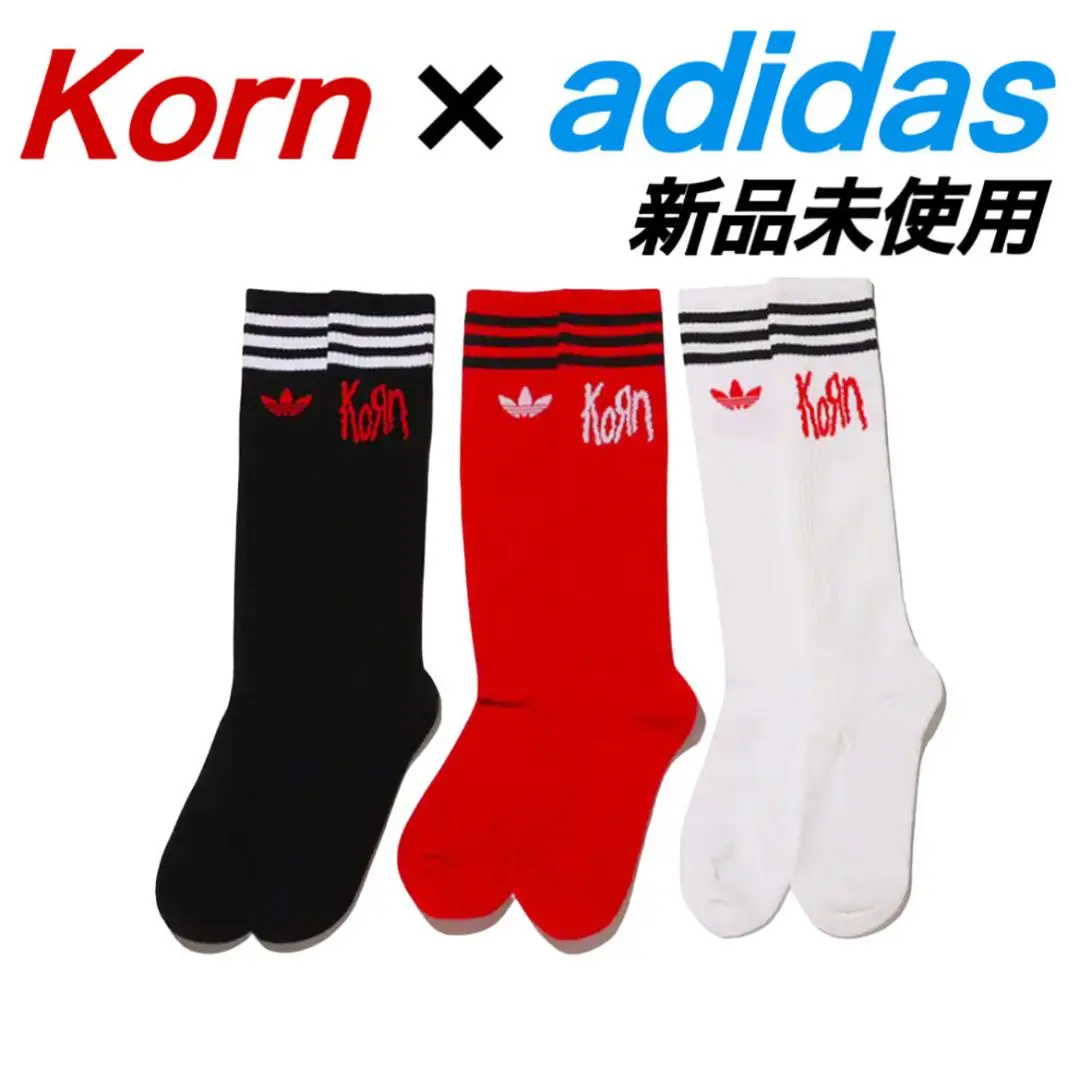 adidas KORN SOCKS 25-27cm Mサイズ 靴下 ソックス adidas KORN SOCKS WHITE/BLACK/BETSCA（アディダス コーン