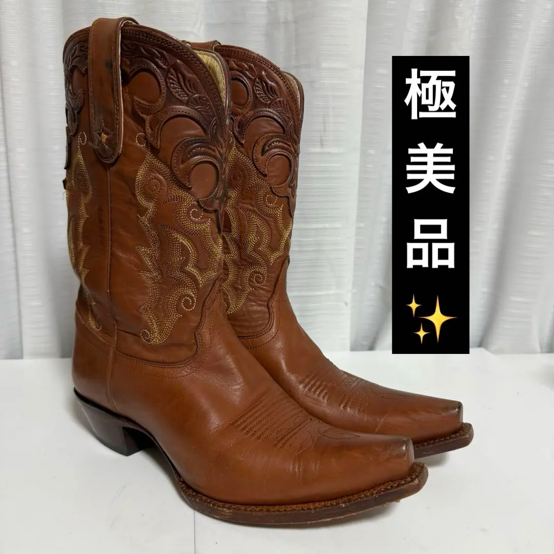 Thumbnail of ⭐️Excellent Condition⭐️ Tony Lama Western Boots VF6001 Carving & Embroidery Brown