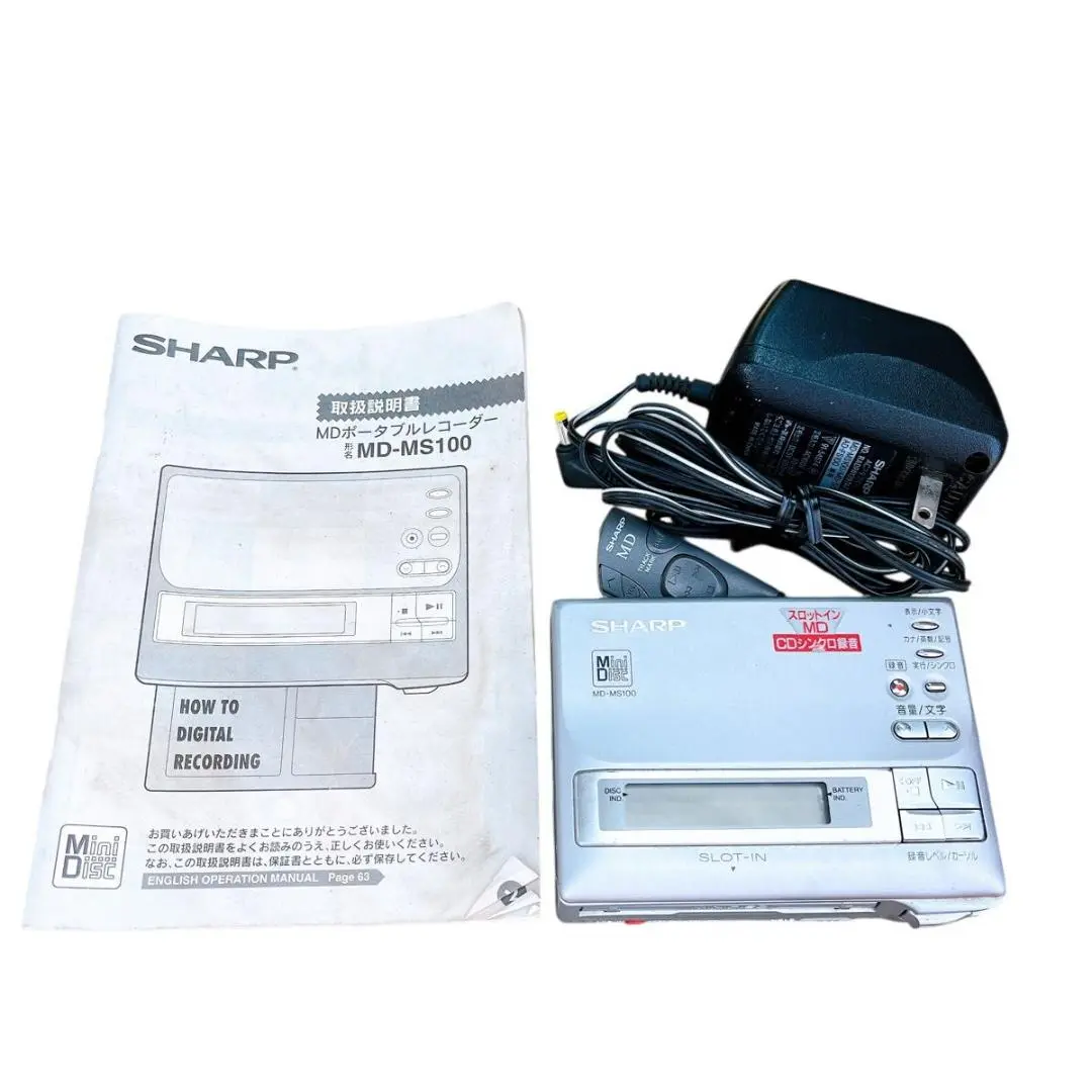 SHARP MDポータブルレコーダー MD-MS100　録音再生　プレイヤー Yahoo!オークション -「md-ms100」の落札相場・落札価格