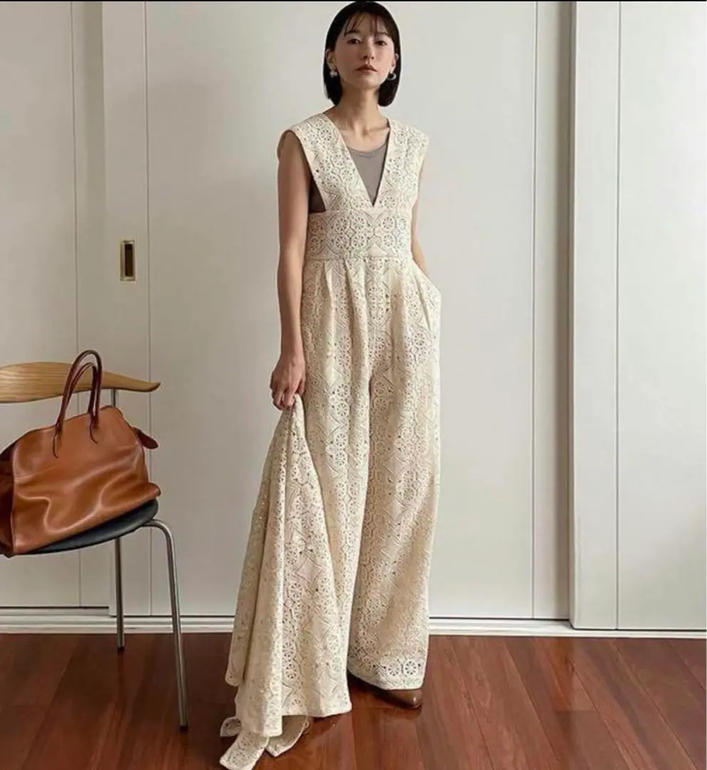 サロペット・オーバーオール・オールインワン CLANE CHEMICAL LACE SALOPETTE PANTS CLANE（クラネ）の「CHEMICAL LACE SALOPETTE PANTS（サロペット