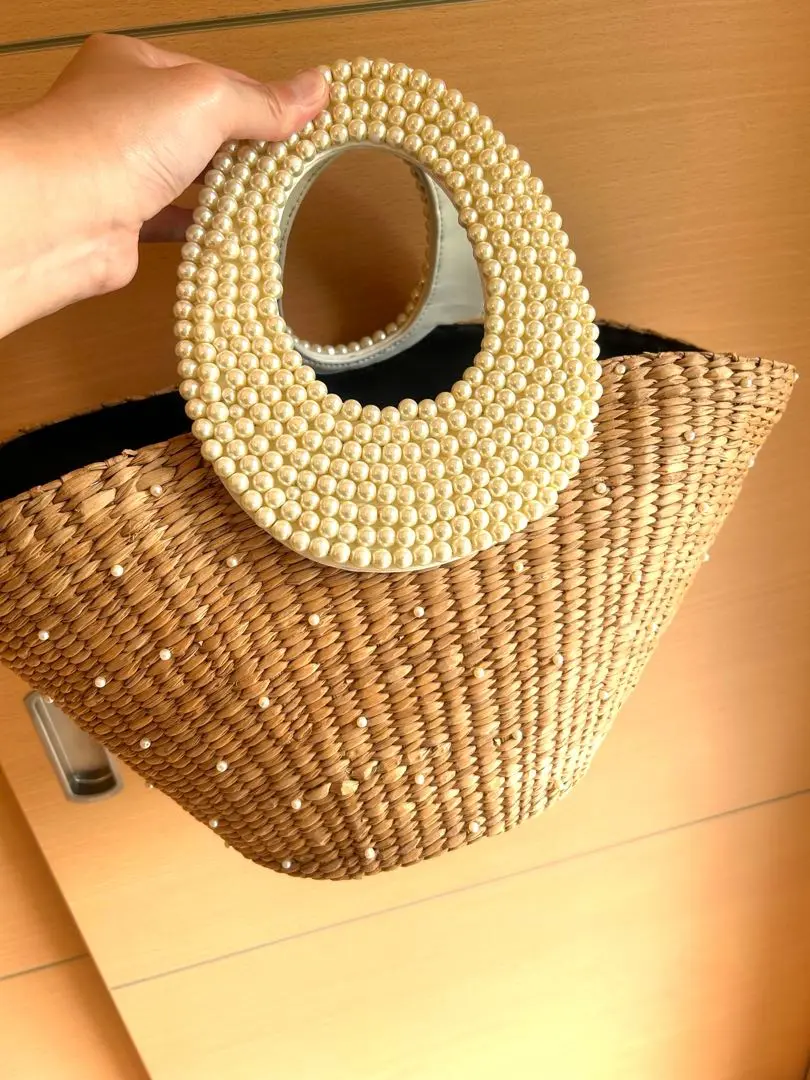 【極美品•タグ付き】northcorner ノースコーナー パール カゴバッグ northcorner パール付かごBag(サイドパールなしノーマルタイプ