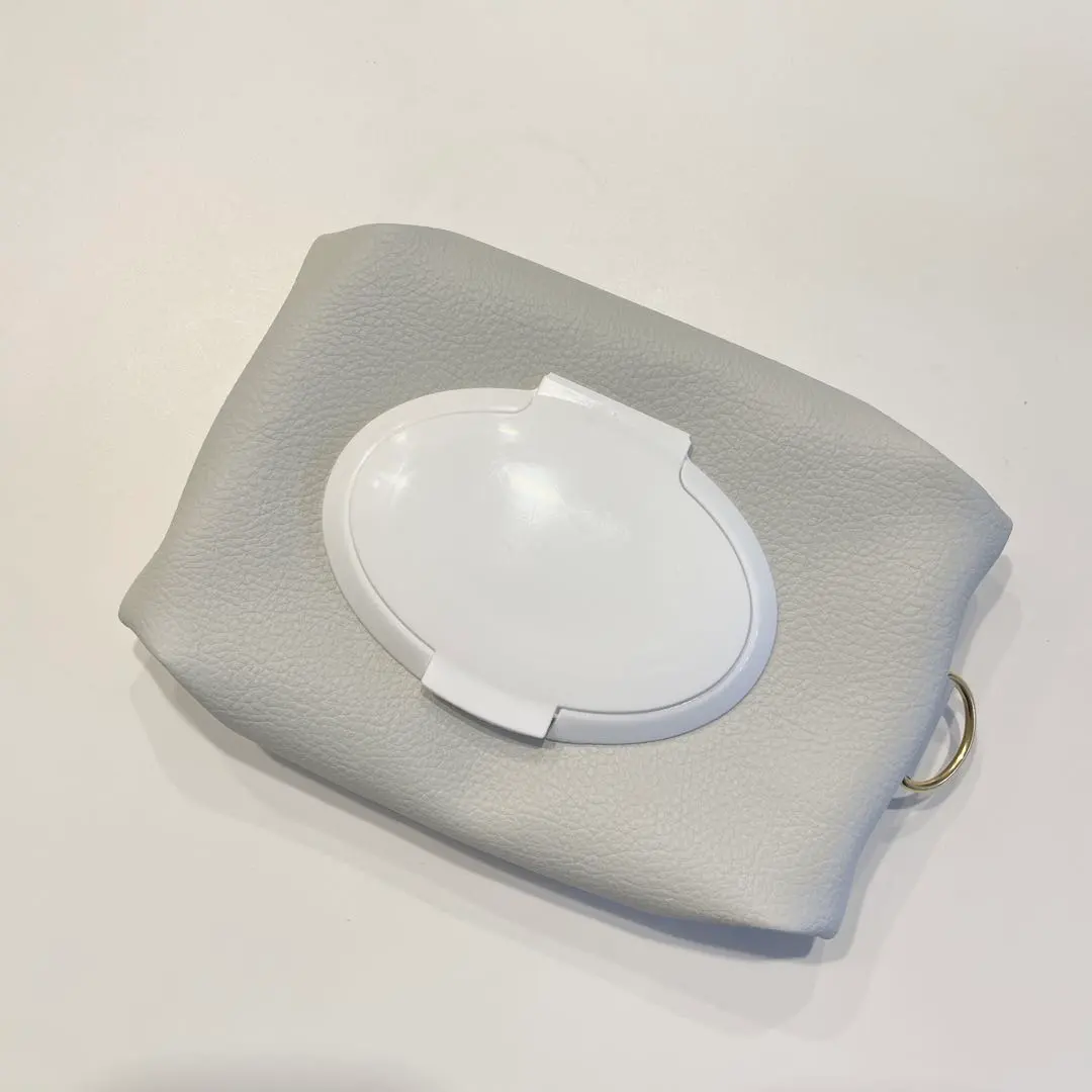 Thumbnail of D-ring attached baby wipe pouch (light gray) / baby wipe case