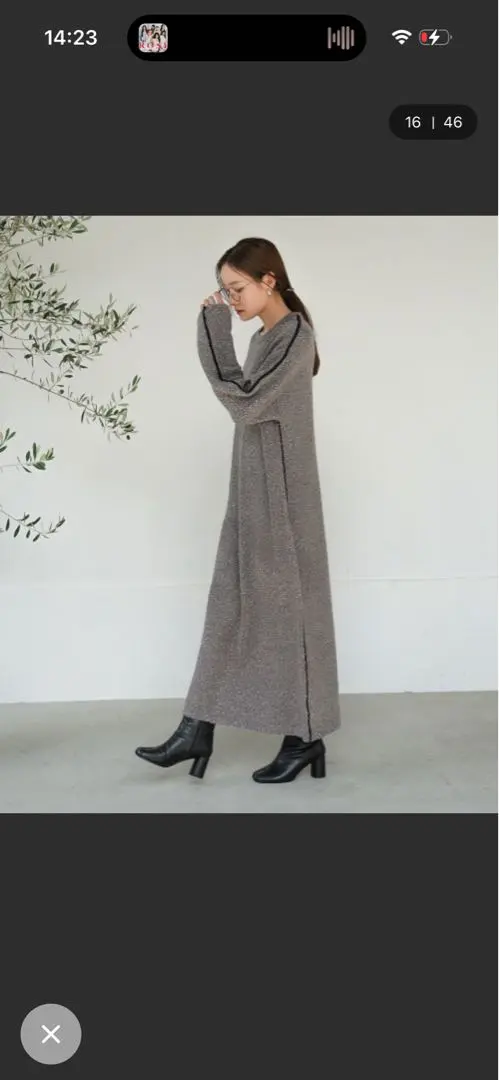 Bab 灰色 長袖 連衣裙 針織連衣裙 的縮圖