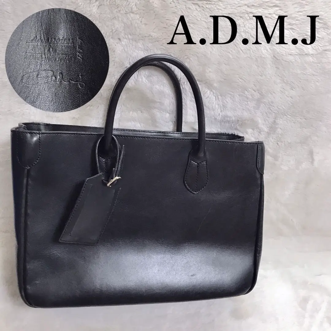 【美品】A.D.M.J. ボストン　バッグ　レザー　ブラック　スワロフスキー Yahoo!オークション -「admj スワロフスキー バッグ」の落札相場
