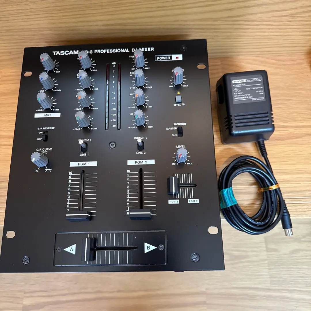 TASCAM X-3 DJミキサー　純正アダプター付き 通電確認済 TASCAM XS-3 DJミキサー ACアダプター - メルカリ