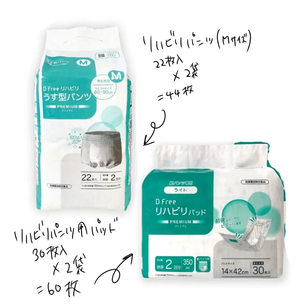 【未使用未開封】D Free うす型パンツLとリハビリパッドセット 楽天市場】 おむつ・尿とりパッド > DFree リハビリうす型パンツ