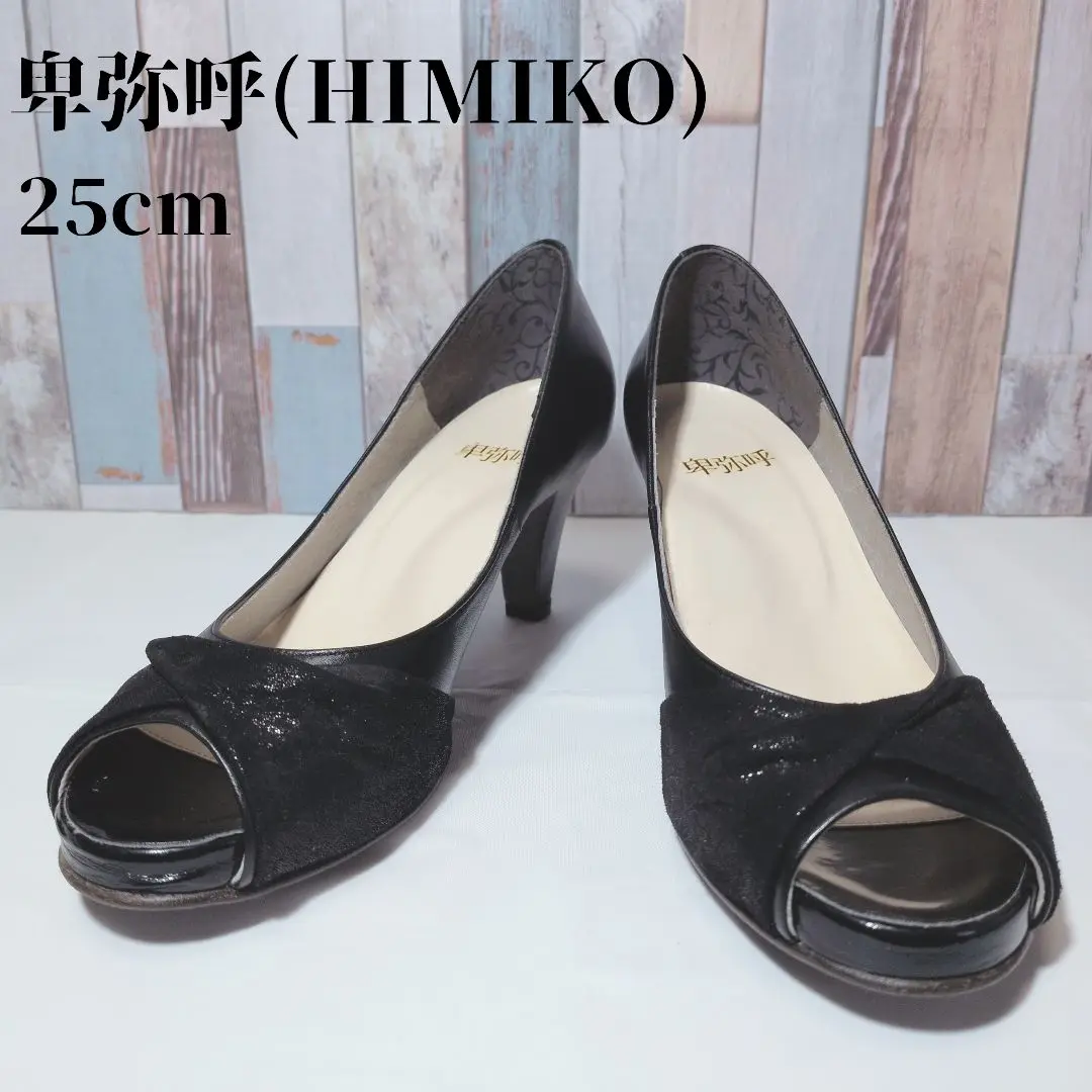 極美品　卑弥呼　ヒミコ　オープントゥ　ストラップ　ヒールパンプス　25.5 2025年最新】卑弥呼 つま先：オープントゥ レディース
