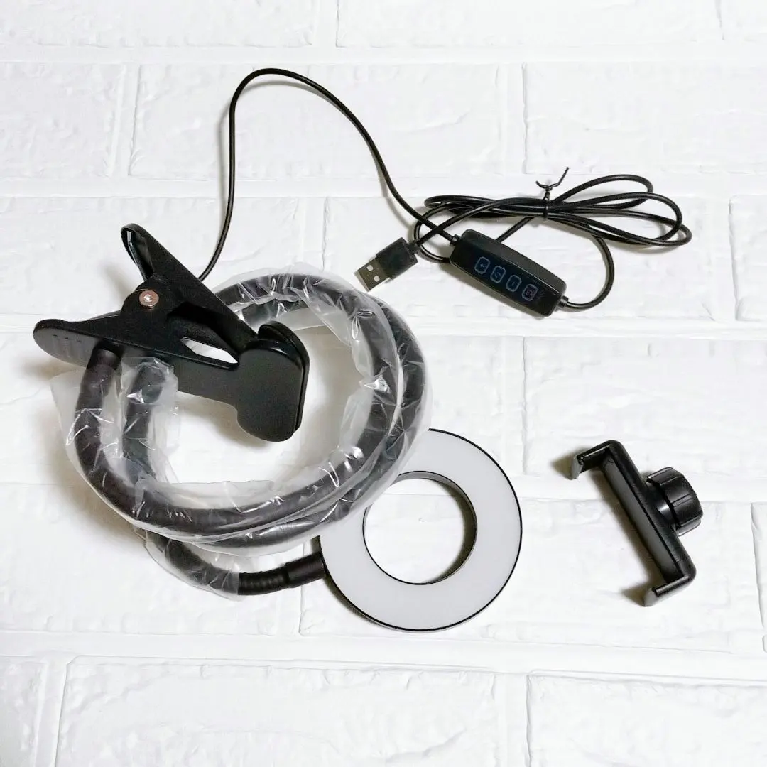 Thumbnail of LED ring light, selfie light, smartphone camera accessory, tripod, clip