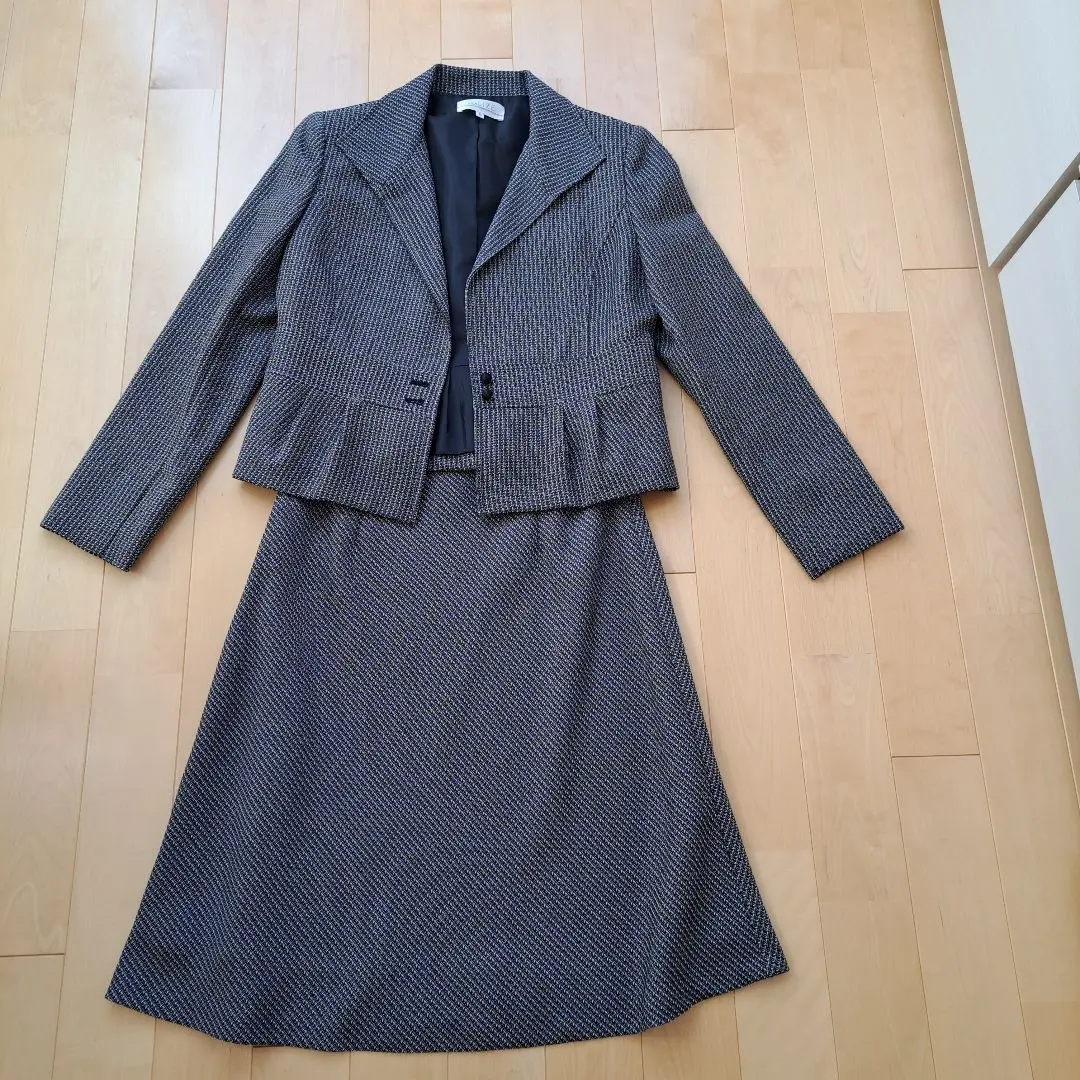 Thumbnail of Striped jacket and skirt set