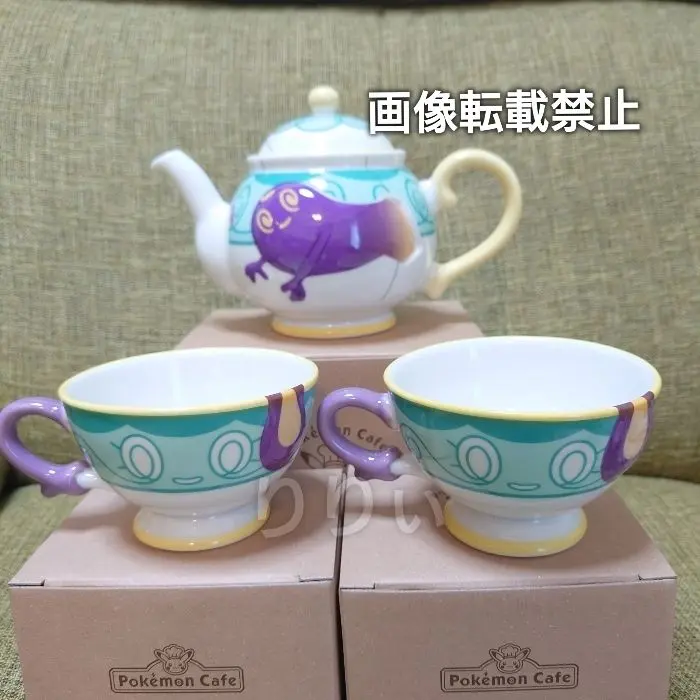 ポケモンカフェ ポットデス ティーポット 1個 ヤバチャ ティーカップ 2個 おうちティータイムをもっと楽しく！ ポケモンカフェでも販売中