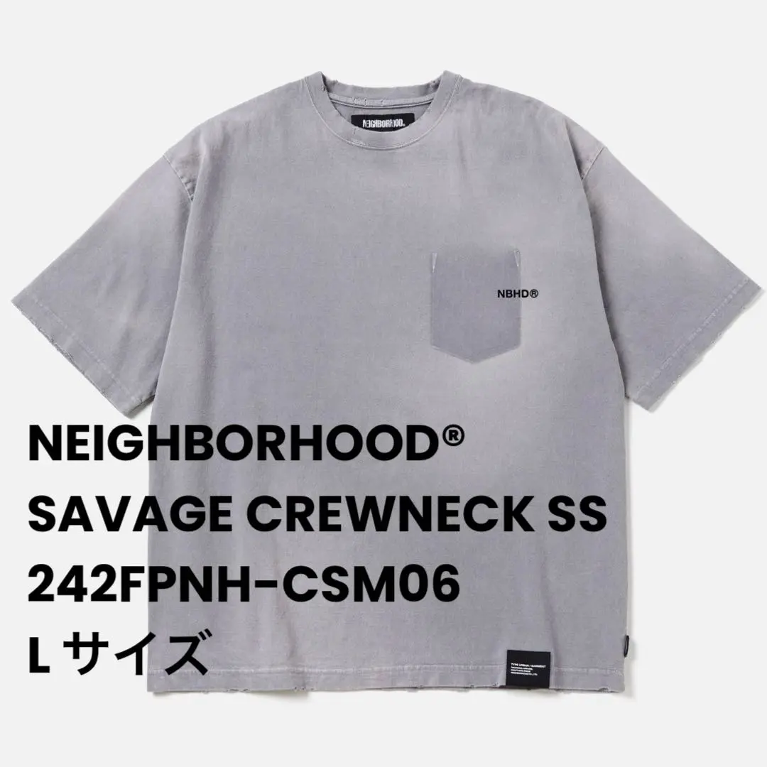 【NEIGHBORHOOD】SAVAGE CREWNECK-P SS 要在庫確認 BUY-241OKNH-CSM01-BLAC-ROOTED-
