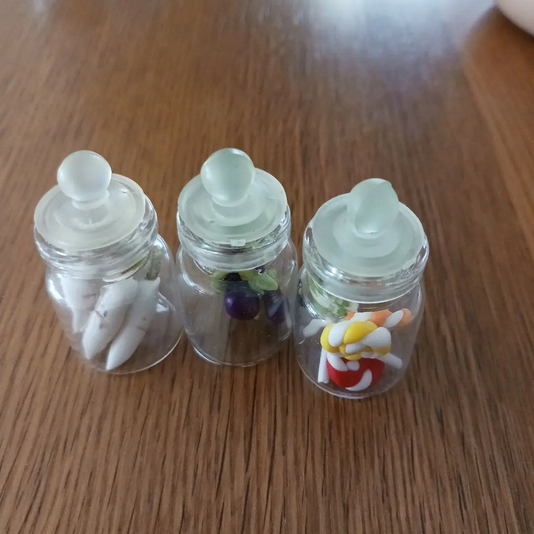 Thumbnail of Miniature glass bottles food set, 3 pieces