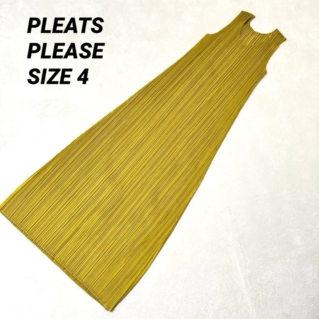 Thumbnail of Excellent Condition ✨ PLEATS PLEASE XL Size Mustard Yellow Long Dress