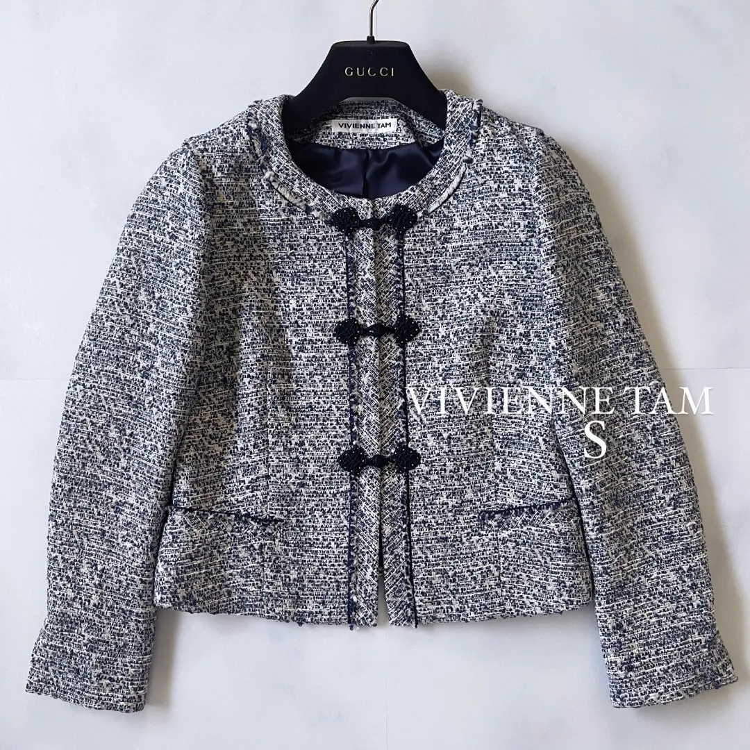 ☆美品☆VIVIENNE TAM デザイナーズノーカラージャケット　0サイズ 2025年最新】ヴィヴィアンタム 季節感：春 レディース ノー