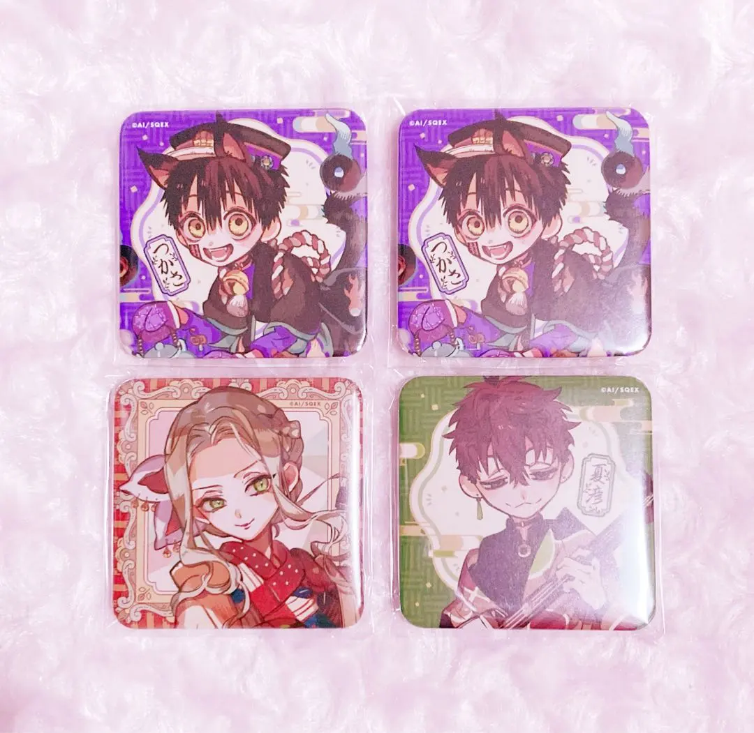 Thumbnail of Toilet-bound Hanako-kun Museum, Bake-Neko Ryokan, Square Tin Badge, Tsukasa, Yako, Natsuhiko