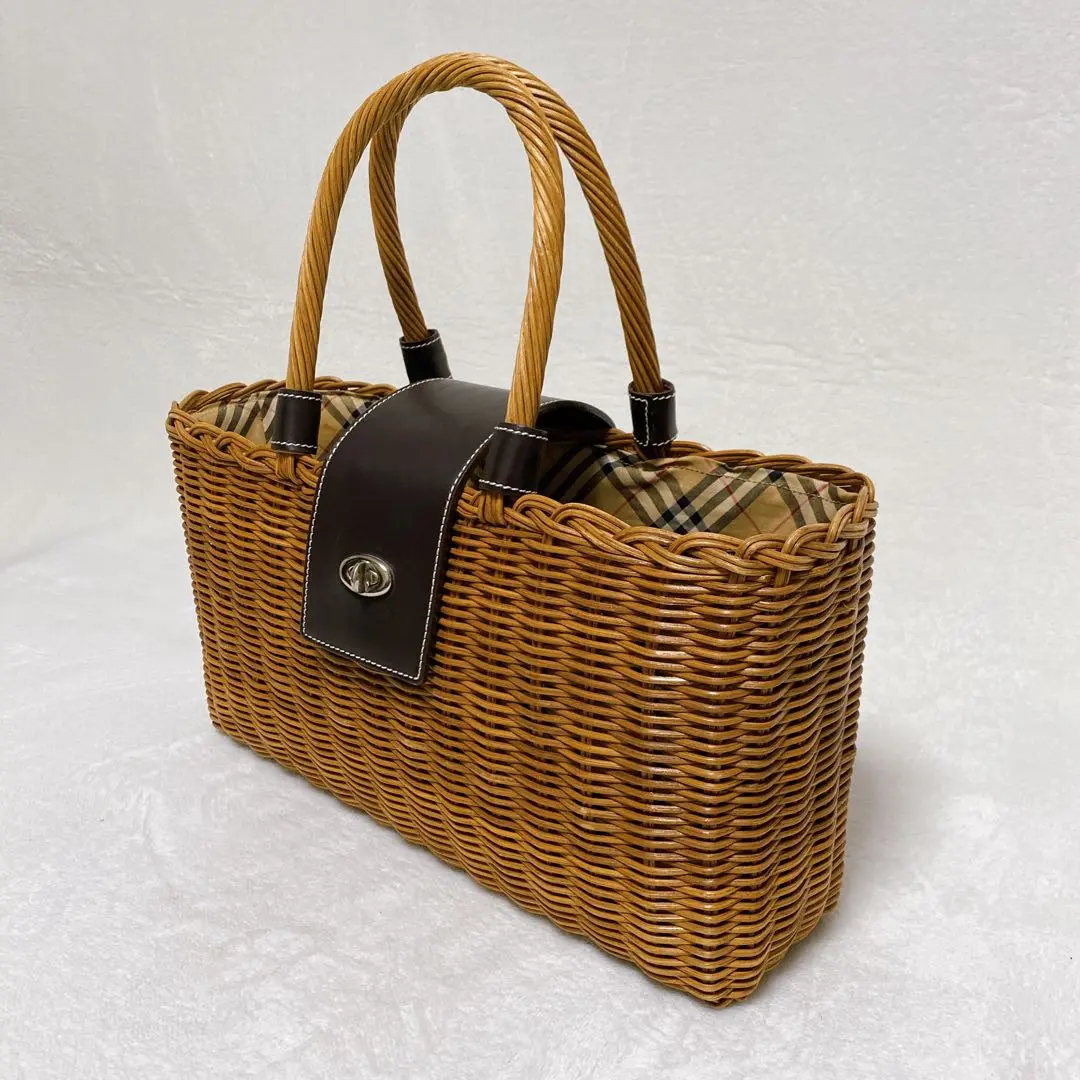 バーバリーブルーレーベルかごバッグノバチェック籠Burberry