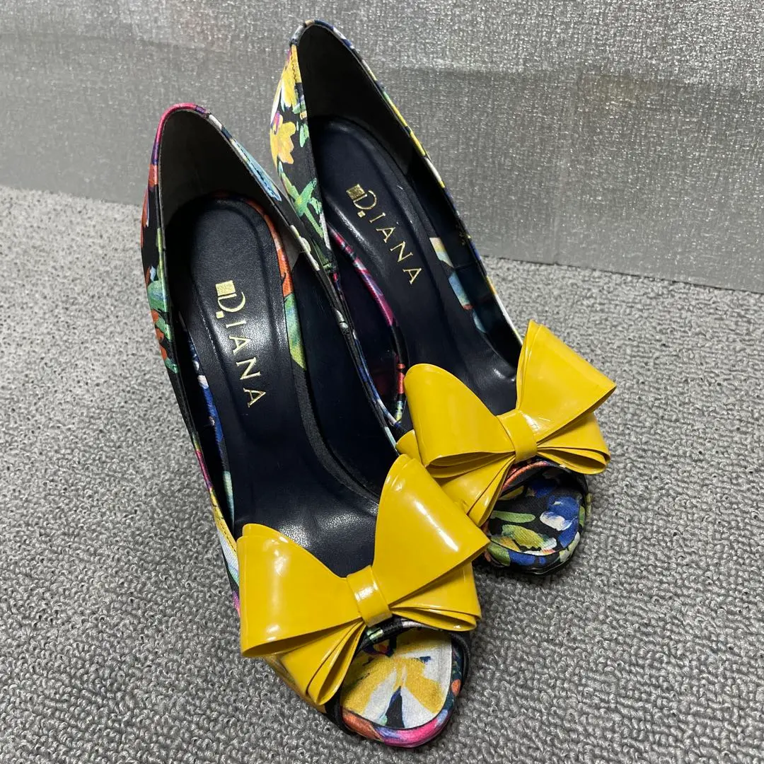 Thumbnail of Diana Floral High Heels with Ribbon Open Toe 24.5cm