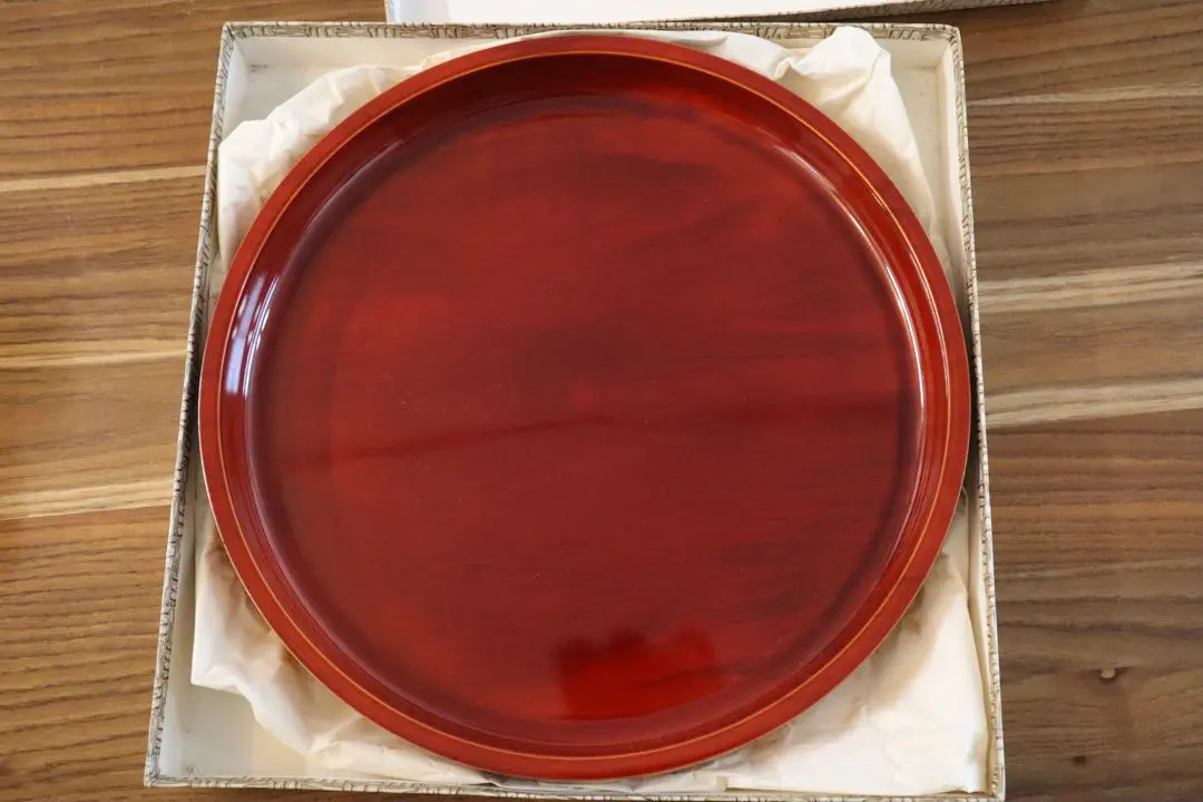 Thumbnail of Hida Shunkei Lacquerware, Red, Circular Tray