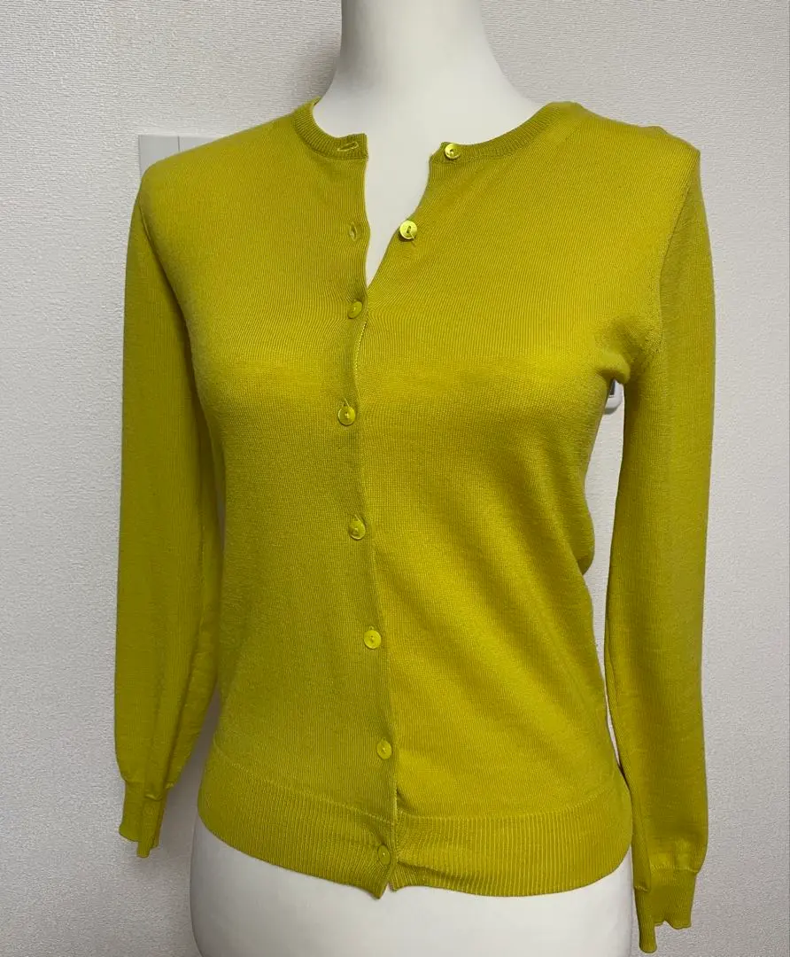 Thumbnail of MACPHEE Mustard Yellow Button-Up Long Sleeve Cardigan