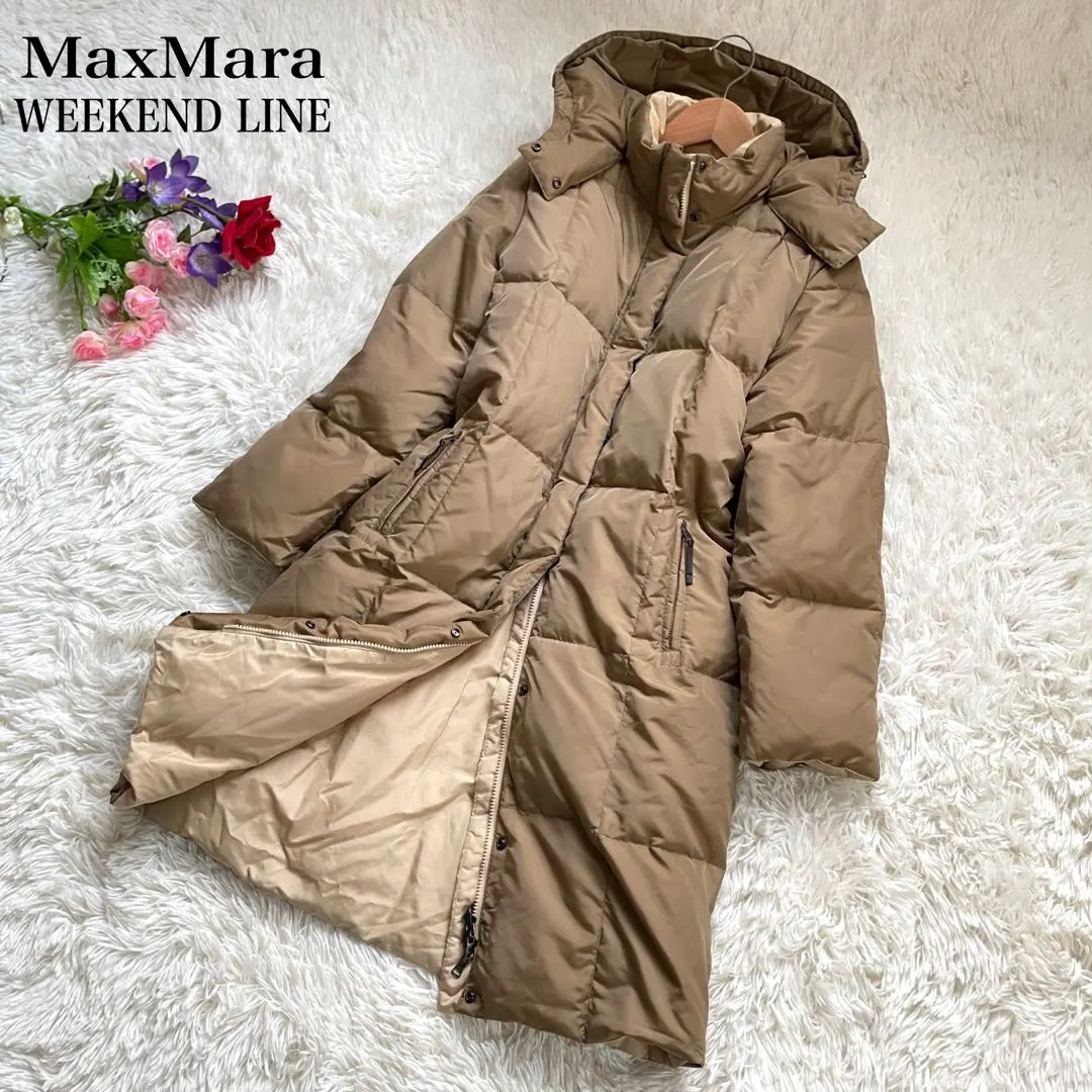美品【max mala weekend】ベージュ ダウンジャケット Mサイズ 2025年最新】マックスマーラウィークエンドライン ダウン