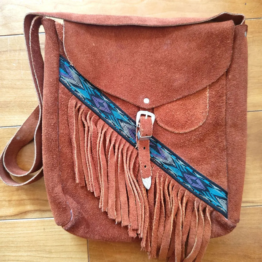 Thumbnail of Leather Shoulder Bag [Brown] Western Genuine Leather West Fringe American