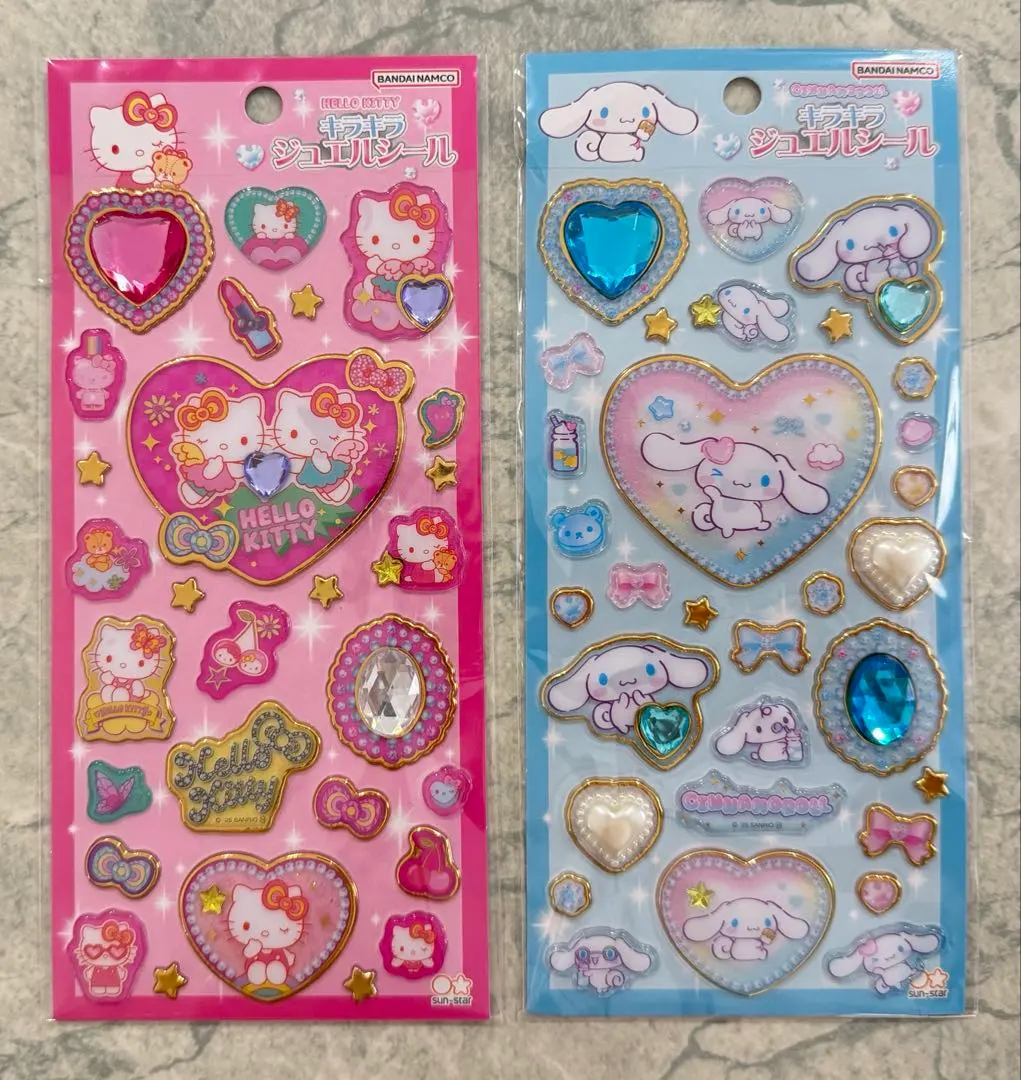Thumbnail of Glitter Jewel Stickers Hello Kitty & Cinnamoroll 2-Piece Set