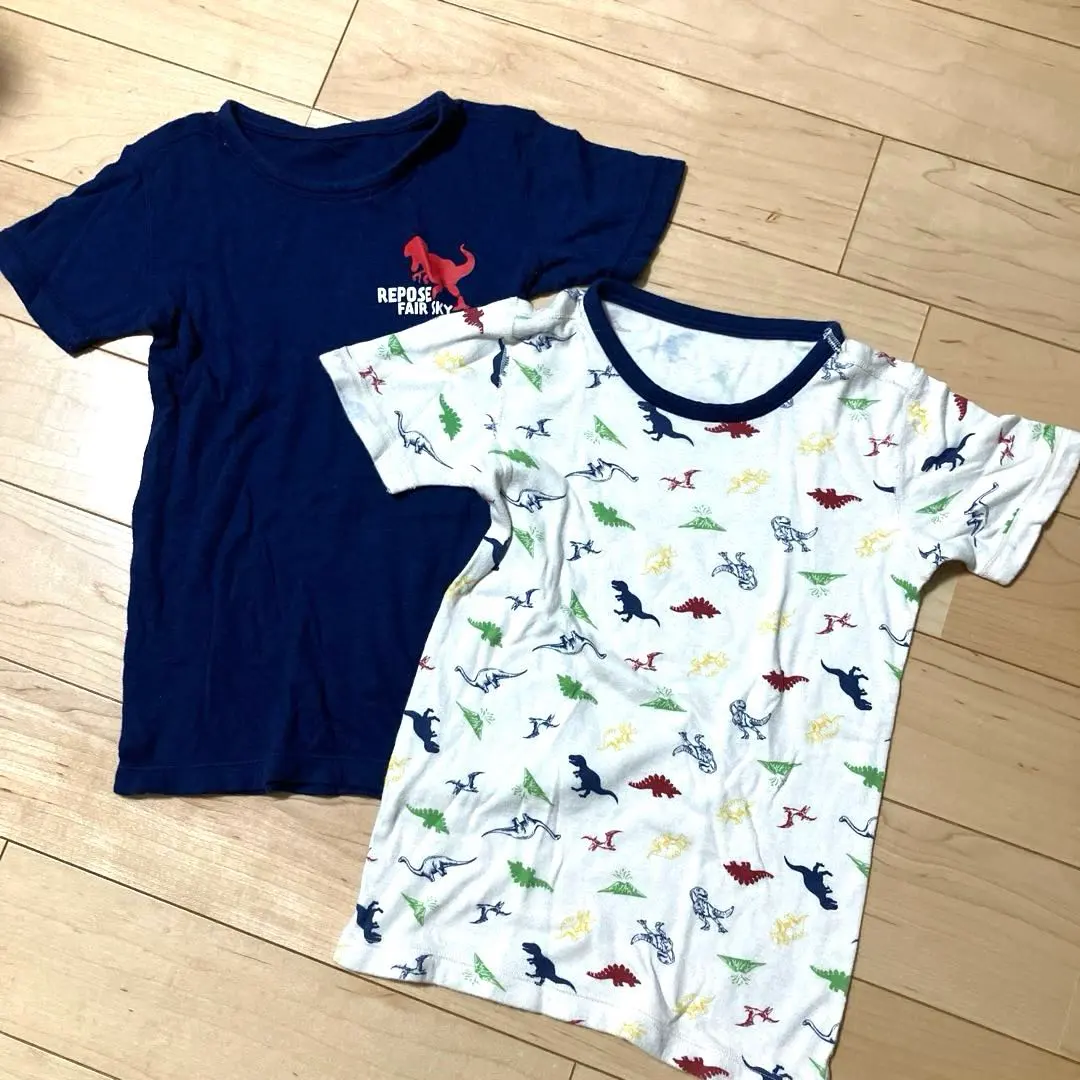 Thumbnail of Dinosaur Pattern T-shirts, Set of 2, Size 120