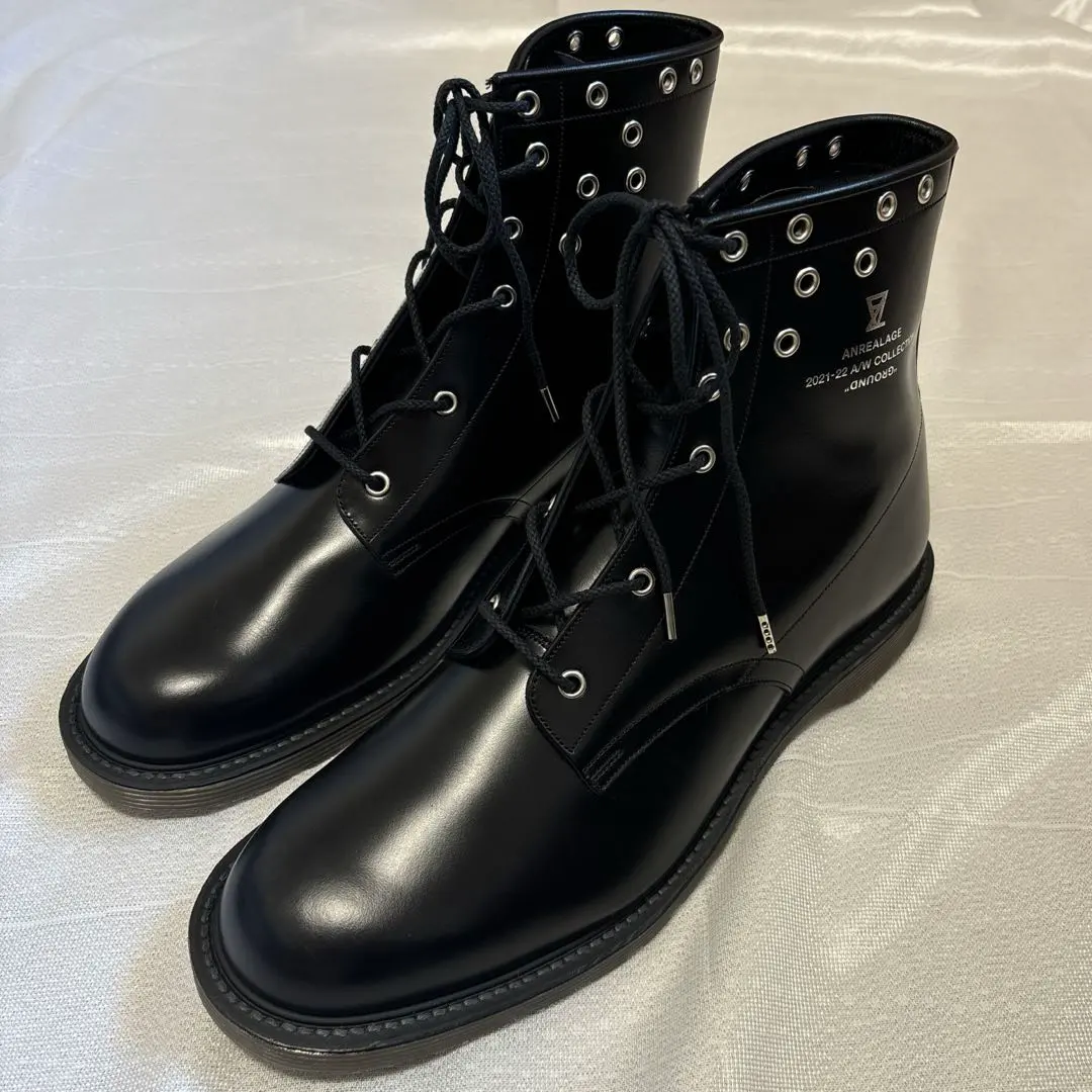 676 ファッション anrealage パッチワーク レザーシューズ 27cm 黒