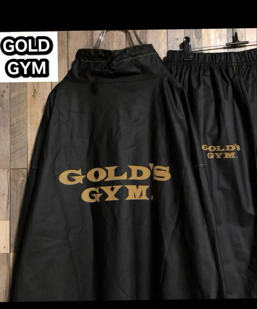 ゴールドジム　サウナスーツ　セットアップ　ジッパープルオーバー　ブラック　L ゴールドジム サウナスーツ セットアップ ジッパープルオーバー