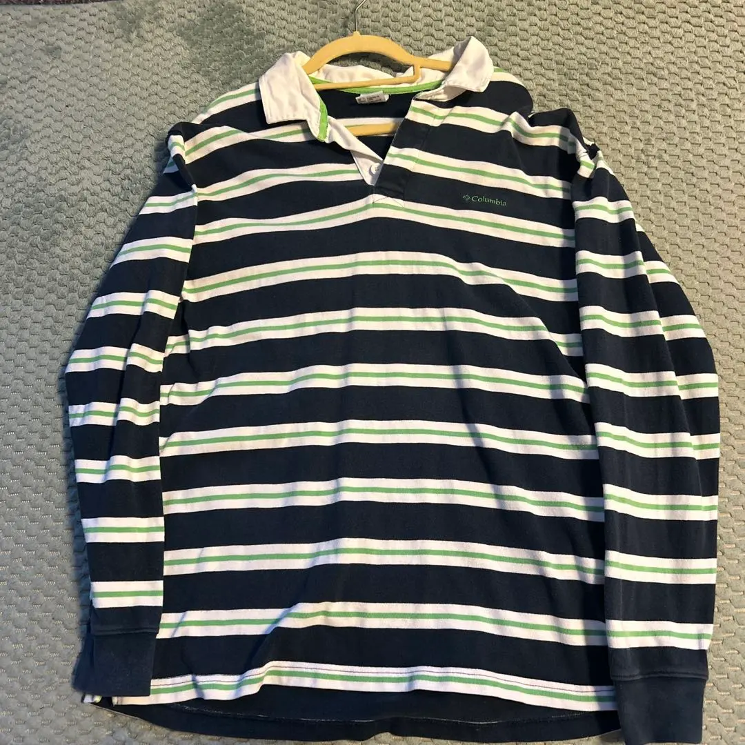 Thumbnail of Columbia Long Sleeve Polo Shirt XL Navy/White/Green