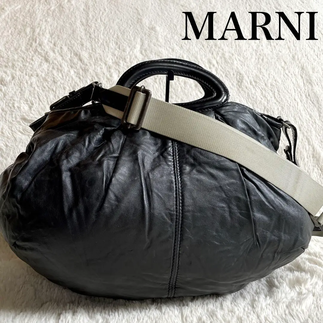 値下げ！新品☆ MARNI 黒 レザー バルーン ショルダーバッグ 2025年最新】バルーン バッグ marniの人気アイテム - メルカリ