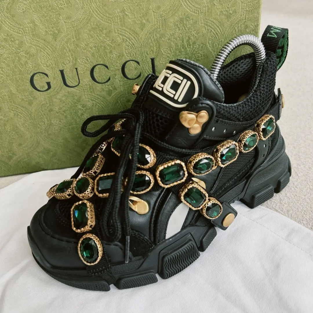 GUCCI グッチデッキシューズ　美品　7サイズ26センチ　ブルー✖️茶色 楽天市場】GUCCI グッチ 【美品】431920 エース パイナップルx