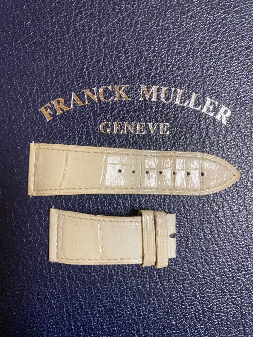 16mm フランクミュラー ホワイト 純正 クロコ ストラップ ベルト ユーズド FRANCK MULLER フランクミュラー トノウカーベックス用 クロコ