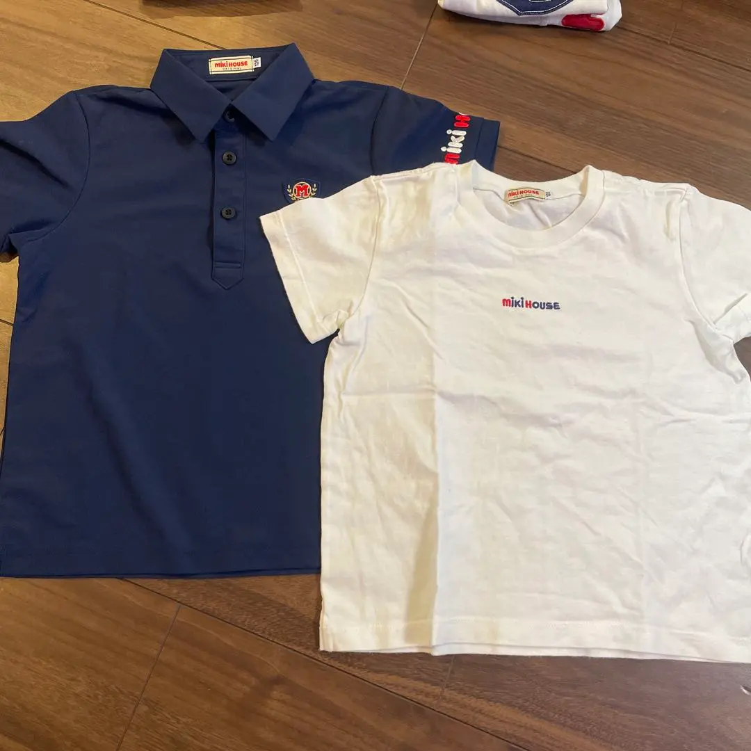 mikiHOUSE 海軍藍色POLO衫、白色T恤 2件 的縮圖