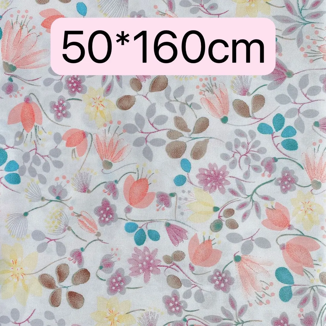 Thumbnail of Fabric 50*160cm Floral pattern White background Handmade Craft Sewing New for school entrance/enrollment
