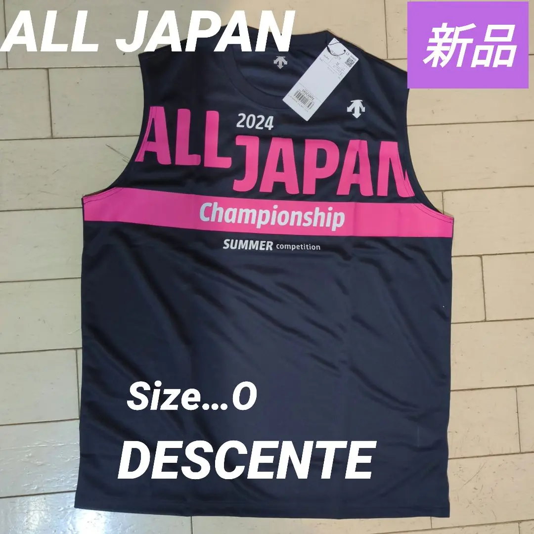 新品！デサントAll Japanのノースリーブシャツ、紺×ピンク、XO 新品！デサントAll Japanのノースリーブシャツ、紺×ピンク、XO