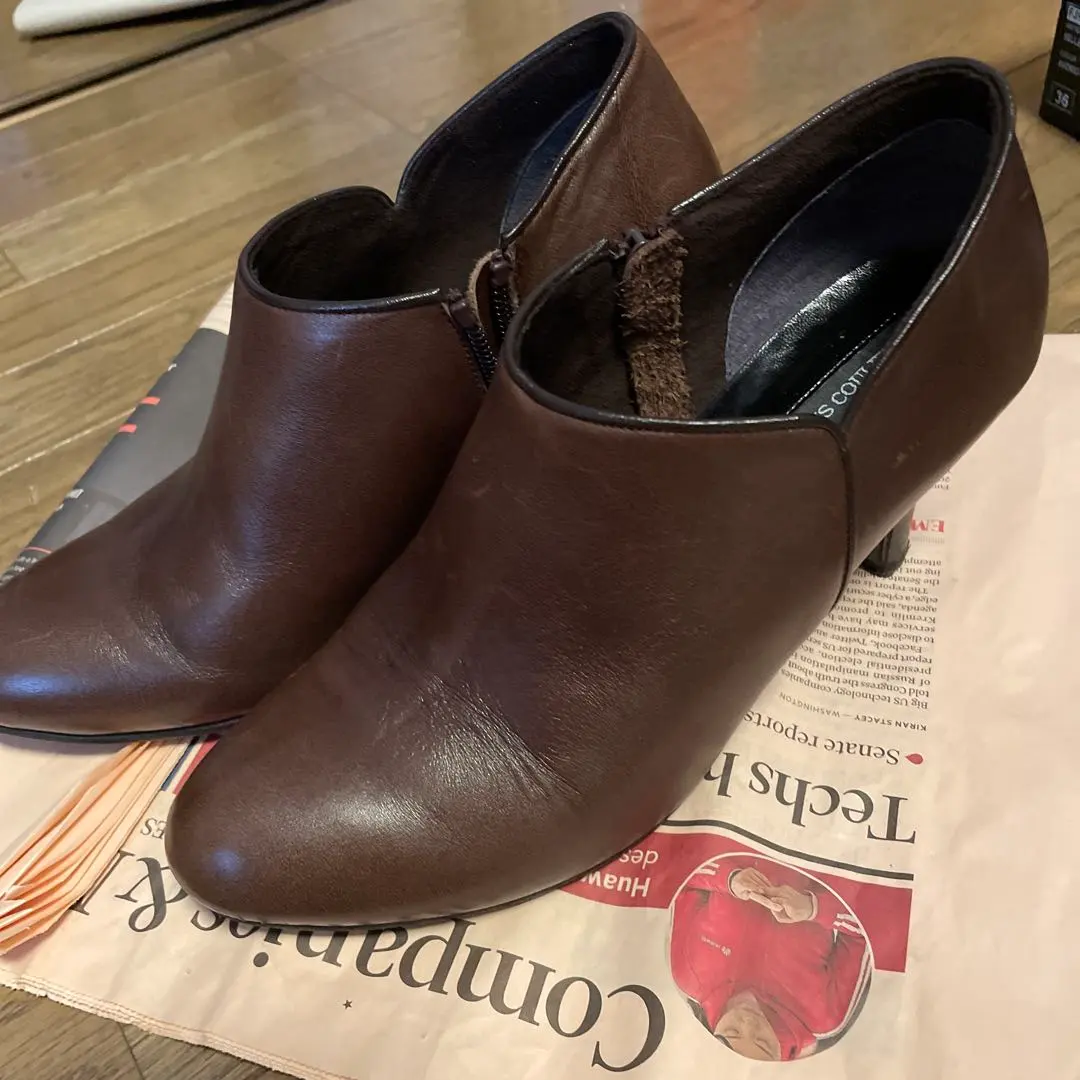Thumbnail of Brown genuine leather booties PARADIS COULEUR