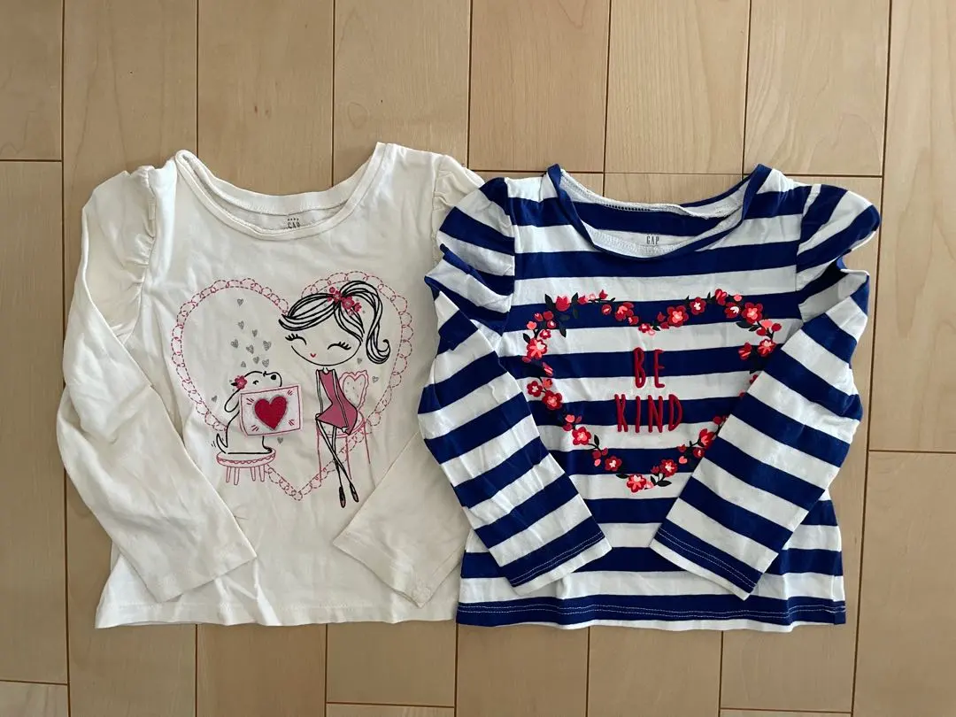 Thumbnail of Baby GAP long-sleeved cut and sew top 2-piece set, striped, 2 years old, 90