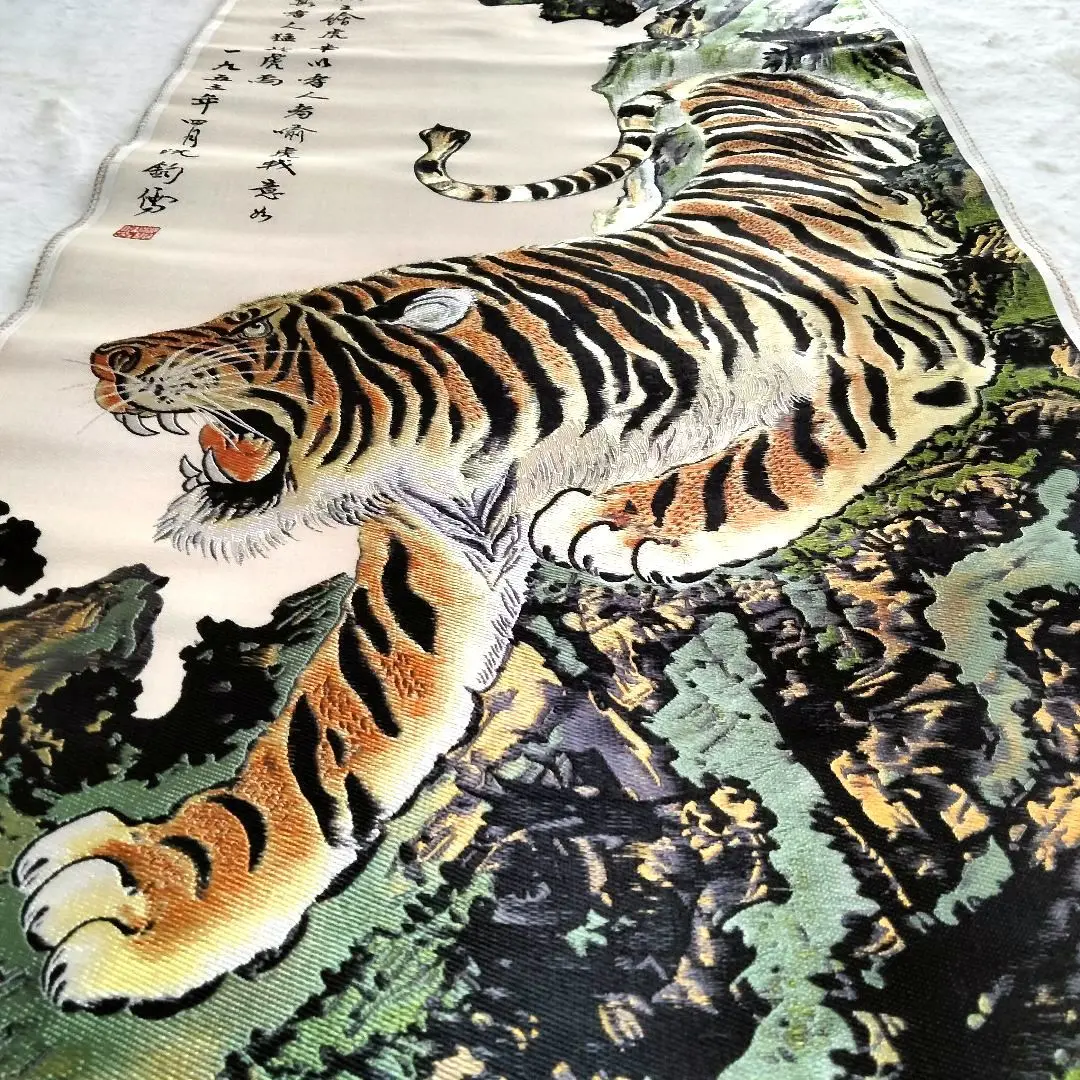 中国美術 　刺繍 百子図 掛軸 広東刺繍 壁掛け 細密画　EL 11-33 中国美術 刺繍 百子図 掛軸 広東刺繍 壁掛け 細密画 EL 11-33