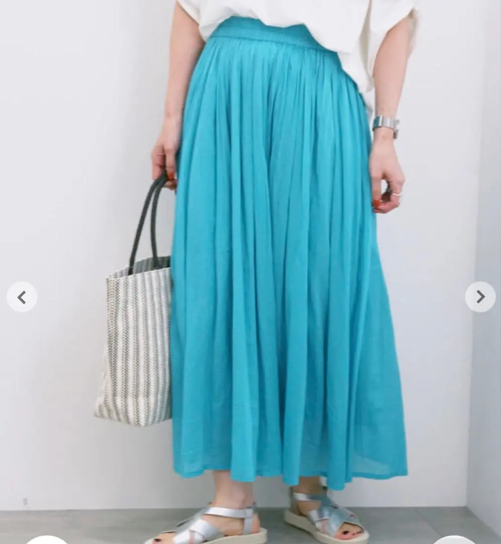 Thumbnail of Samansa Mos2 blue 【Made in India】Voile Gathered Skirt