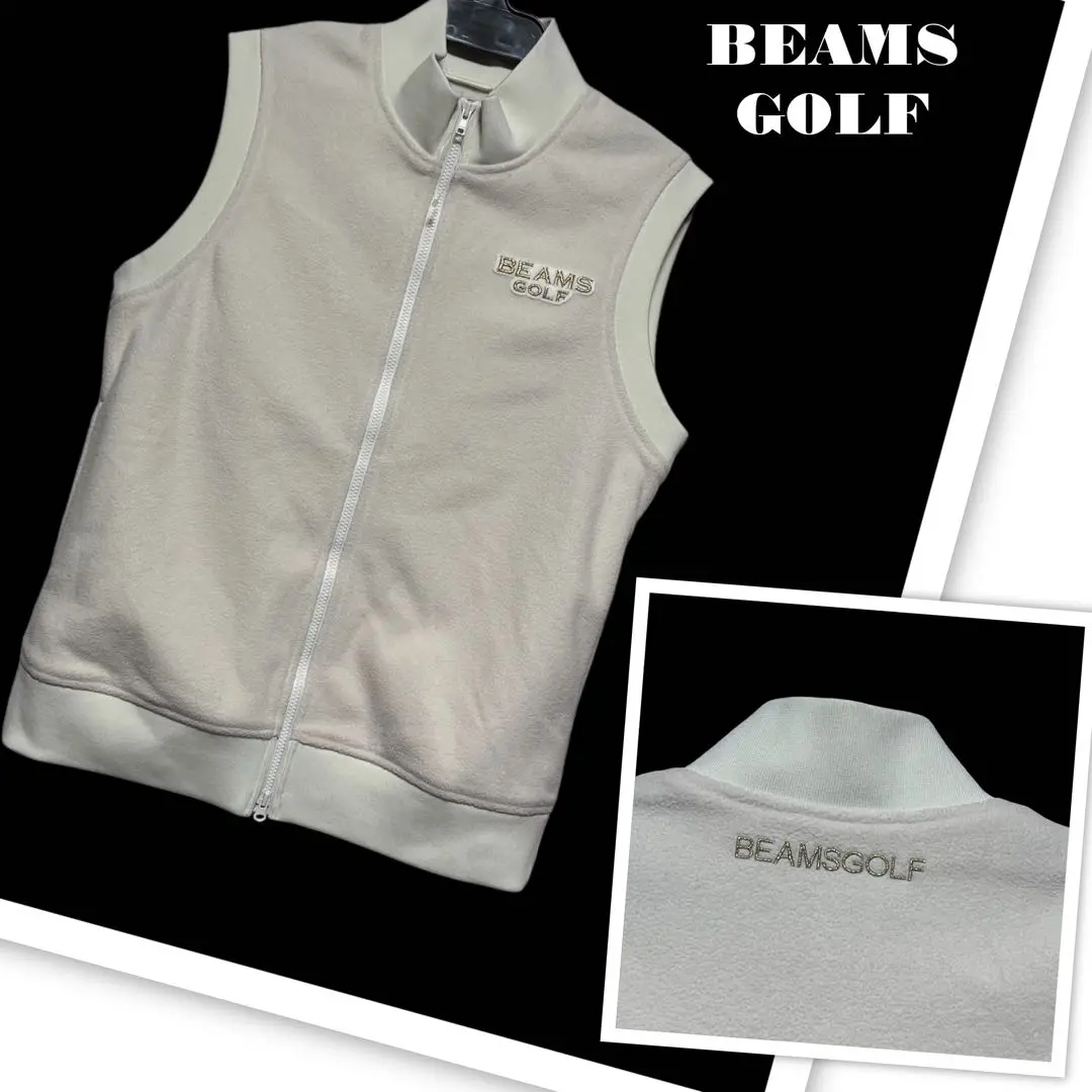 BEAMS GOLF フリースベスト グレー Mサイズ 新しい到着 ORANGE LABEL 裏フリース ジャージ ジップベスト