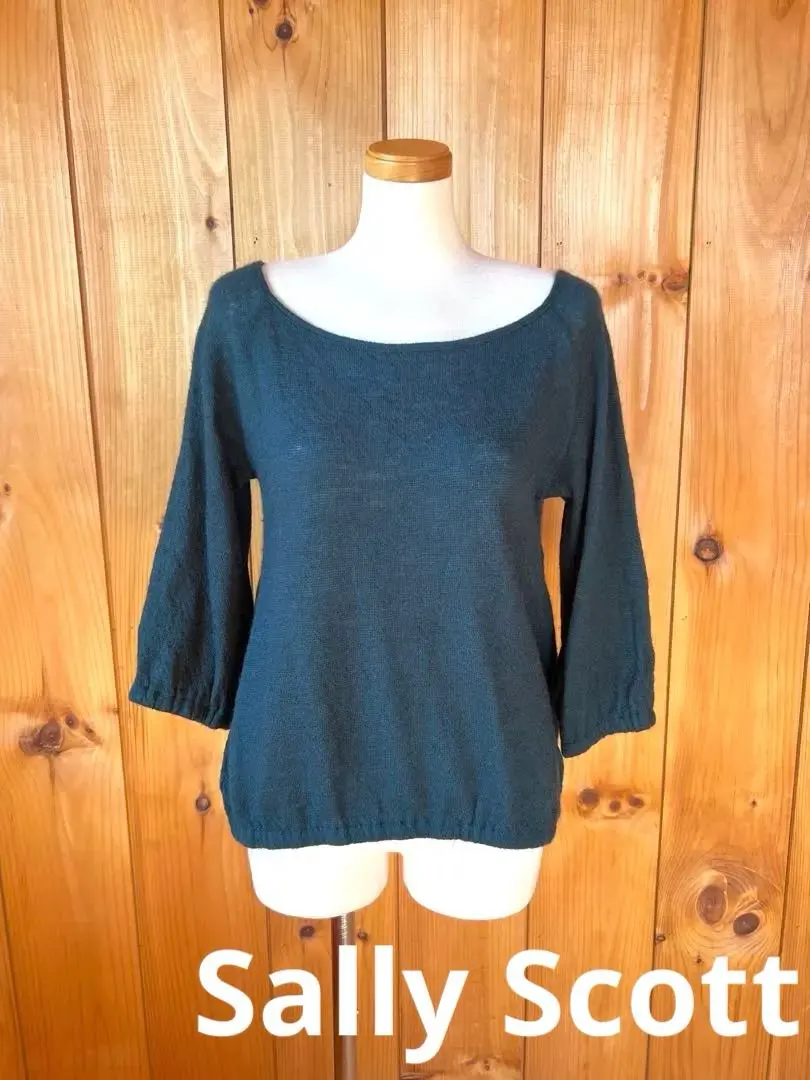 莎莉·史考特/針織衫/上衣/毛衣/八分袖/M/綠色/羊毛×馬海毛 的縮圖