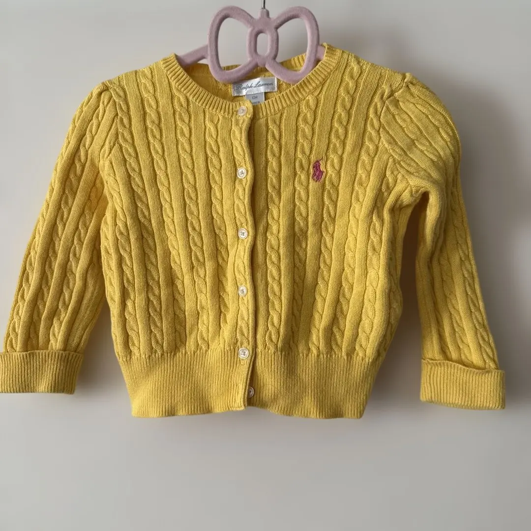 Thumbnail of Ralph Lauren yellow cardigan 12M